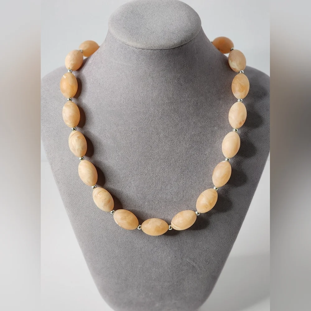 Vintage Peach Lucite Necklace